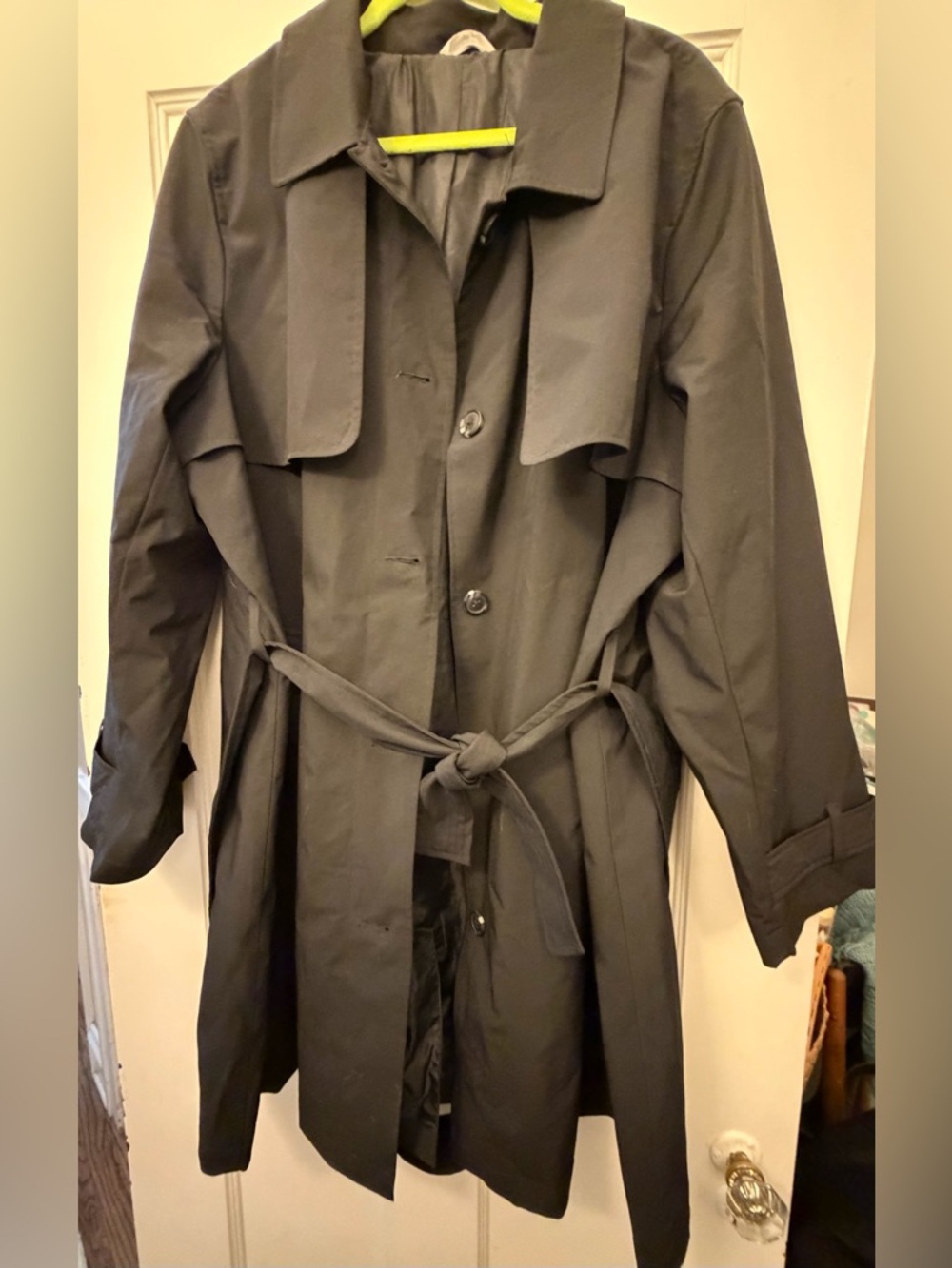 Women's black Belted Trench Coat